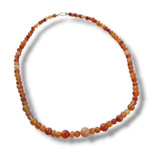 Jay King Mine Finds Carnelian Red Agate Sterling Silver 925 New 30" Carved